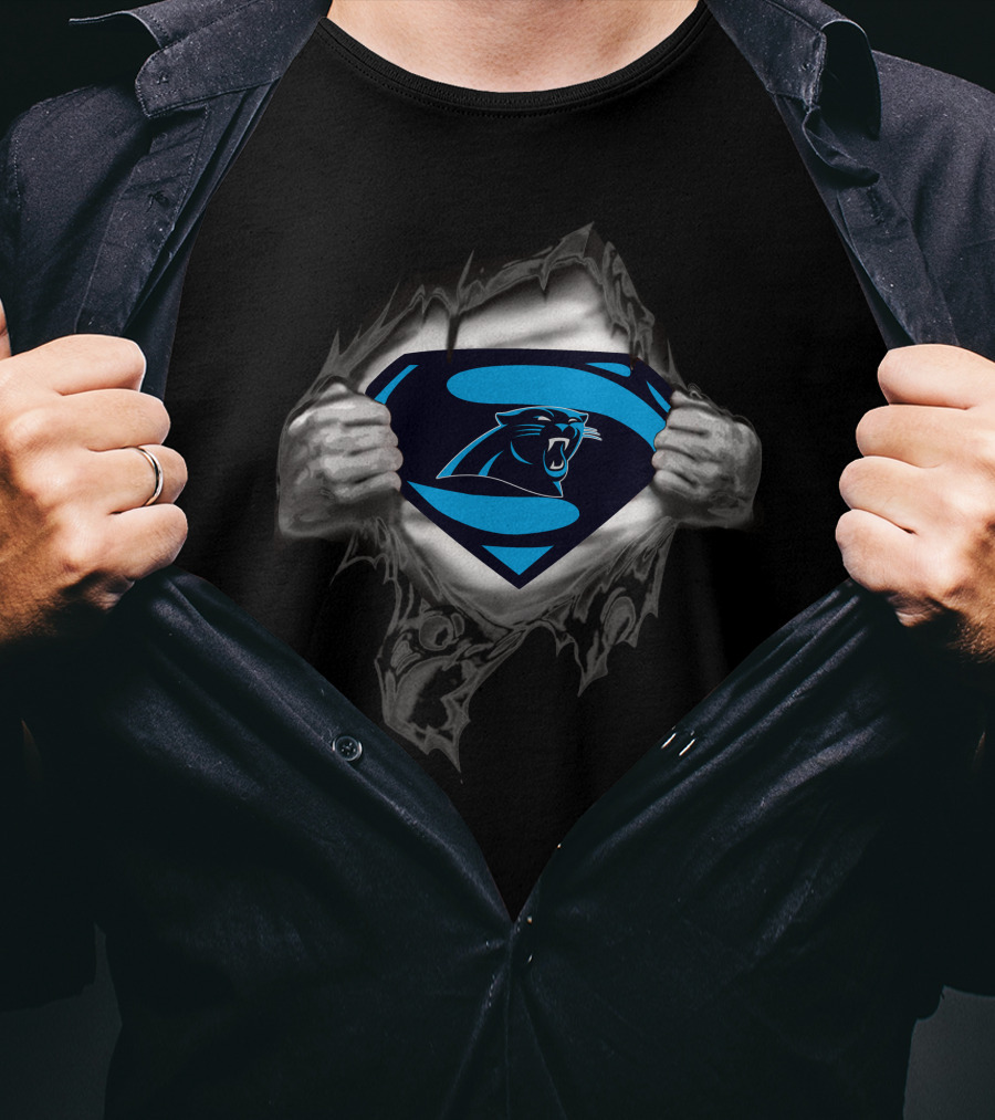 Carolina Super Man Panthers Logo Superman Emblem T-Shirt