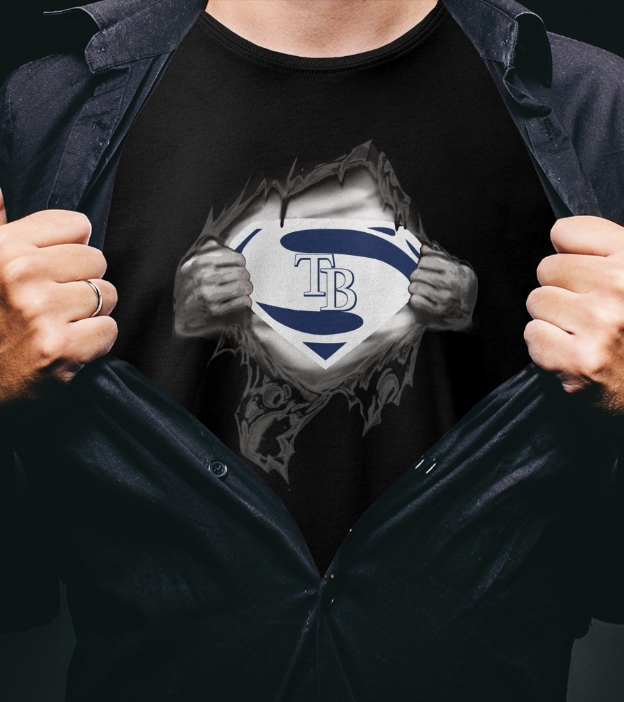 Tampa Bay Rays TB Super Man Logo Reveal T-Shirt