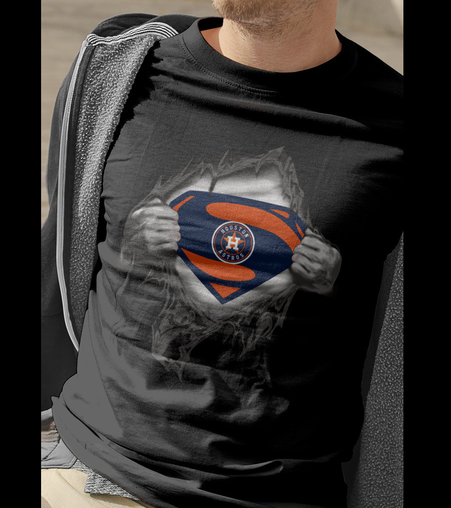 Houston Astros Superman Logo Blend T-Shirt