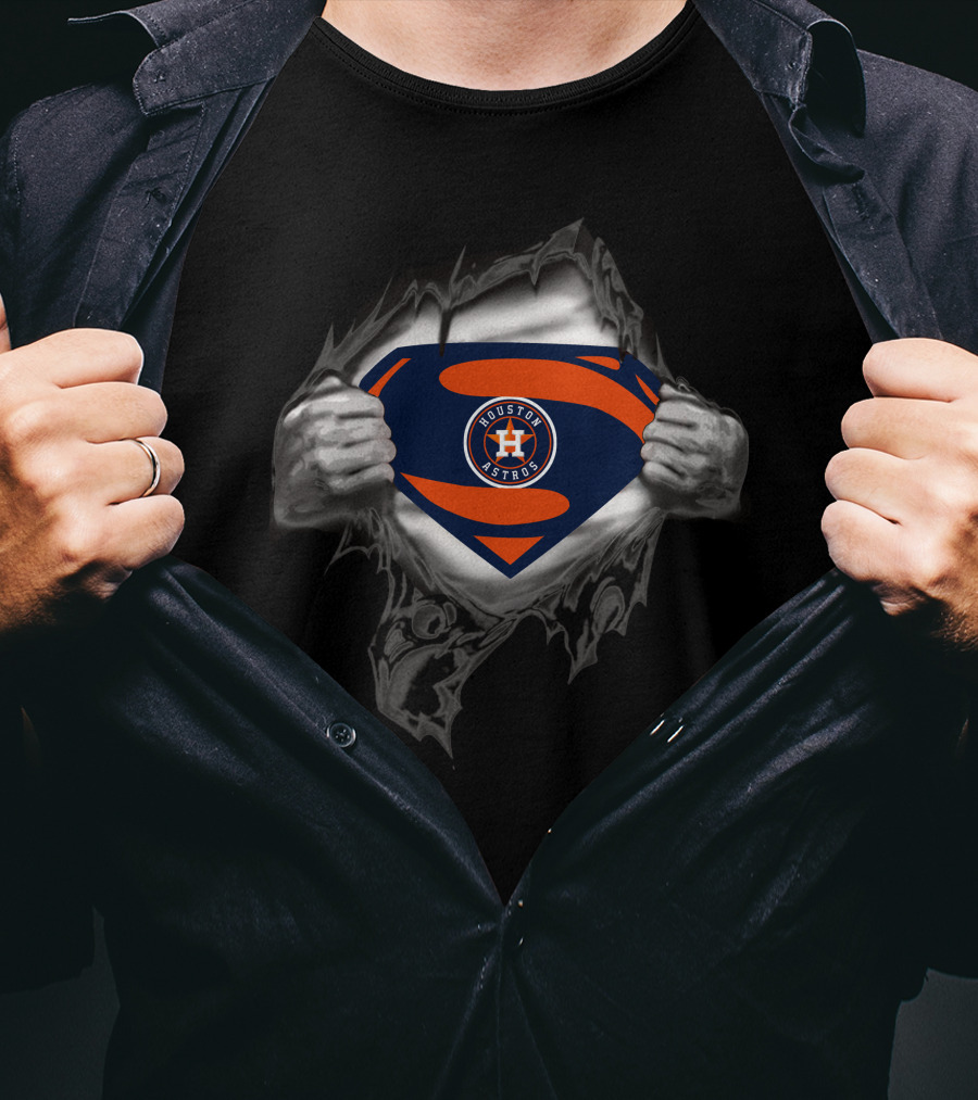Houston Astros Superman Logo Blend T-Shirt