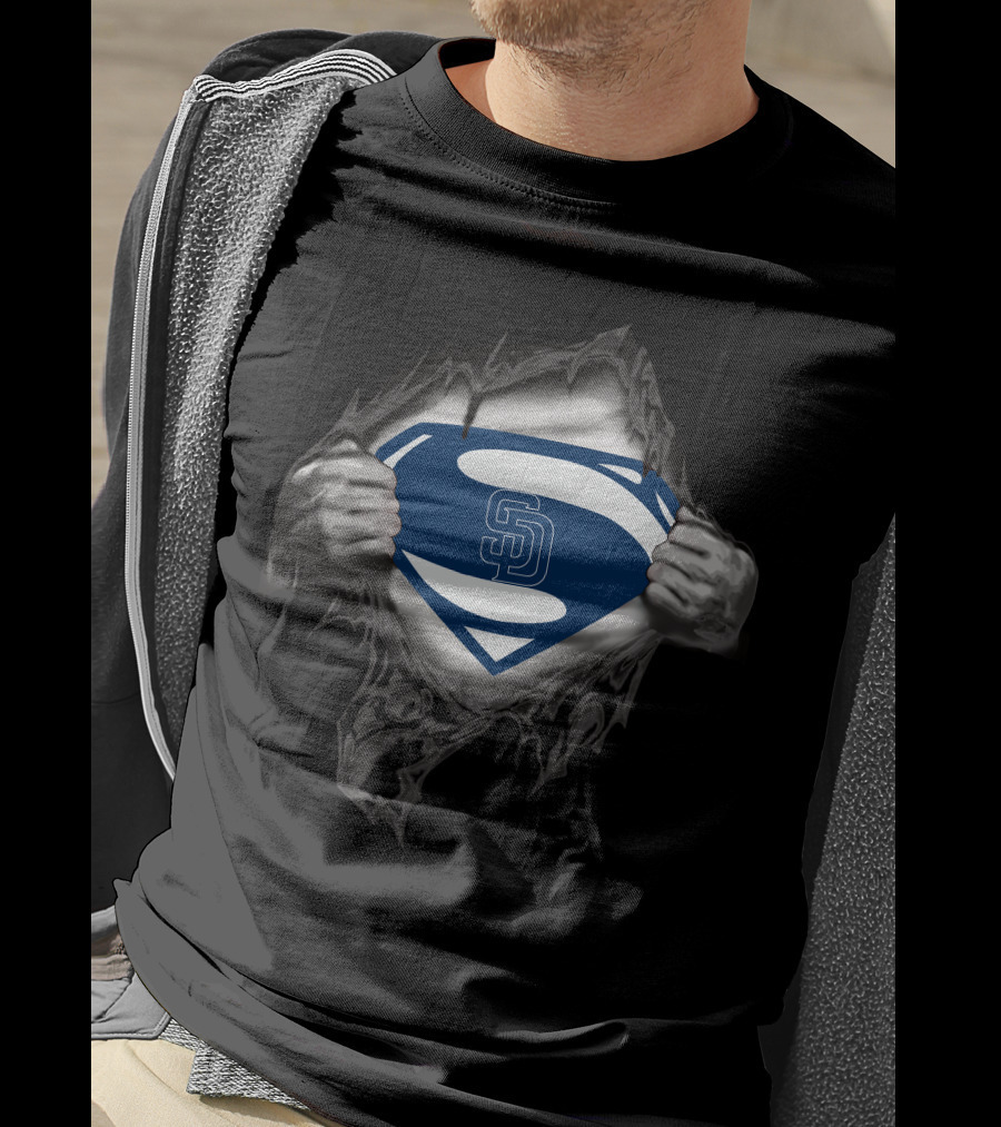 Superman Sd Logo San Diego Padres Tear T-Shirt