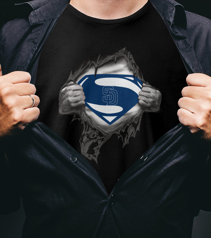 Superman Sd Logo San Diego Padres Tear T-Shirt