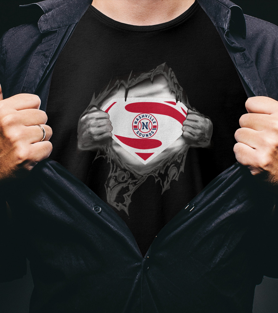 Nashville Sounds Super Hero Logo Superman Style Burst T-Shirt