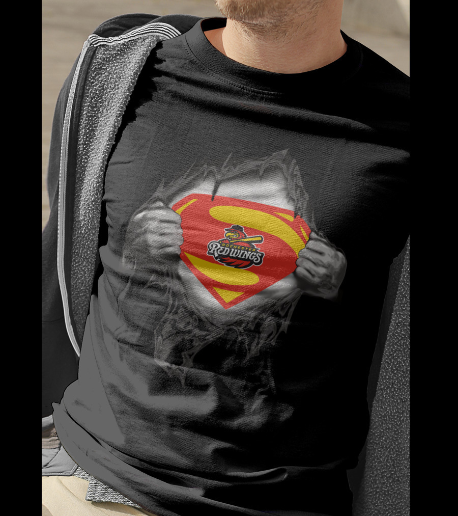 Rochester Red Wings Superman Logo Reveal T-Shirt