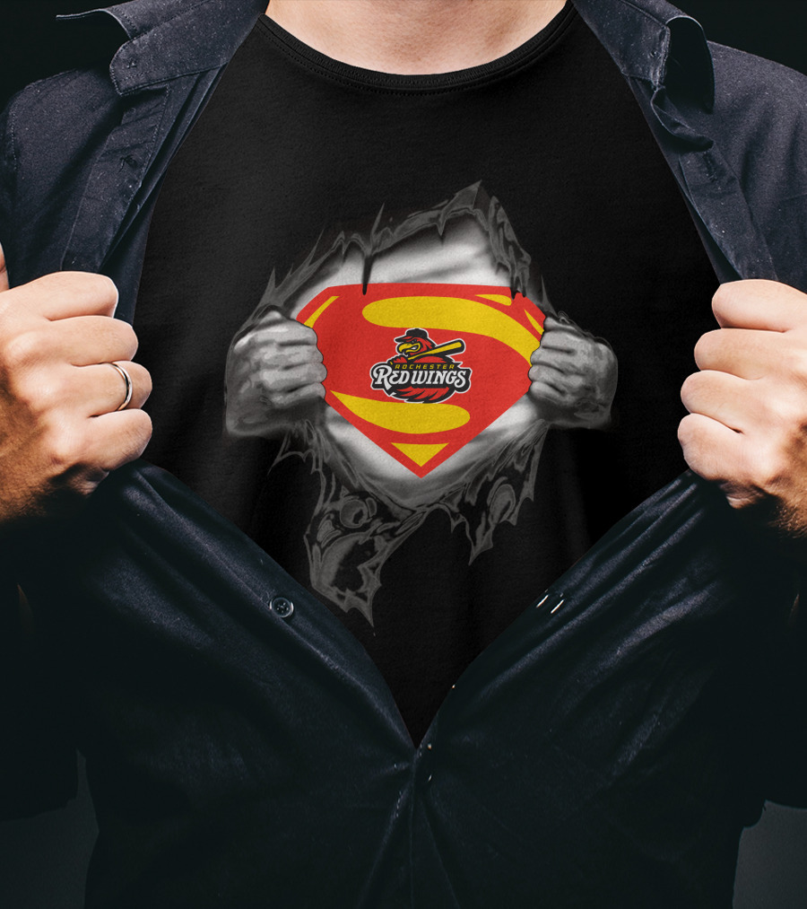 Rochester Red Wings Superman Logo Reveal T-Shirt