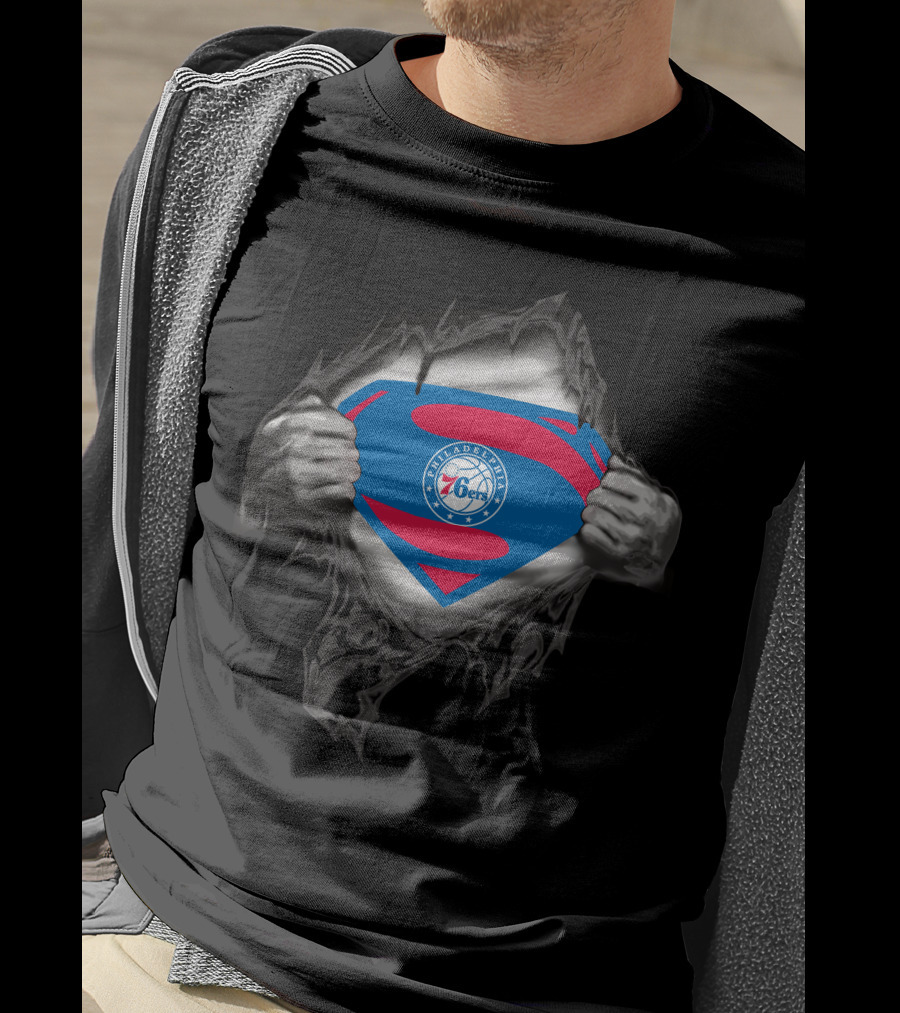 Philadelphia 76ers Superman Logo Reveal T-Shirt