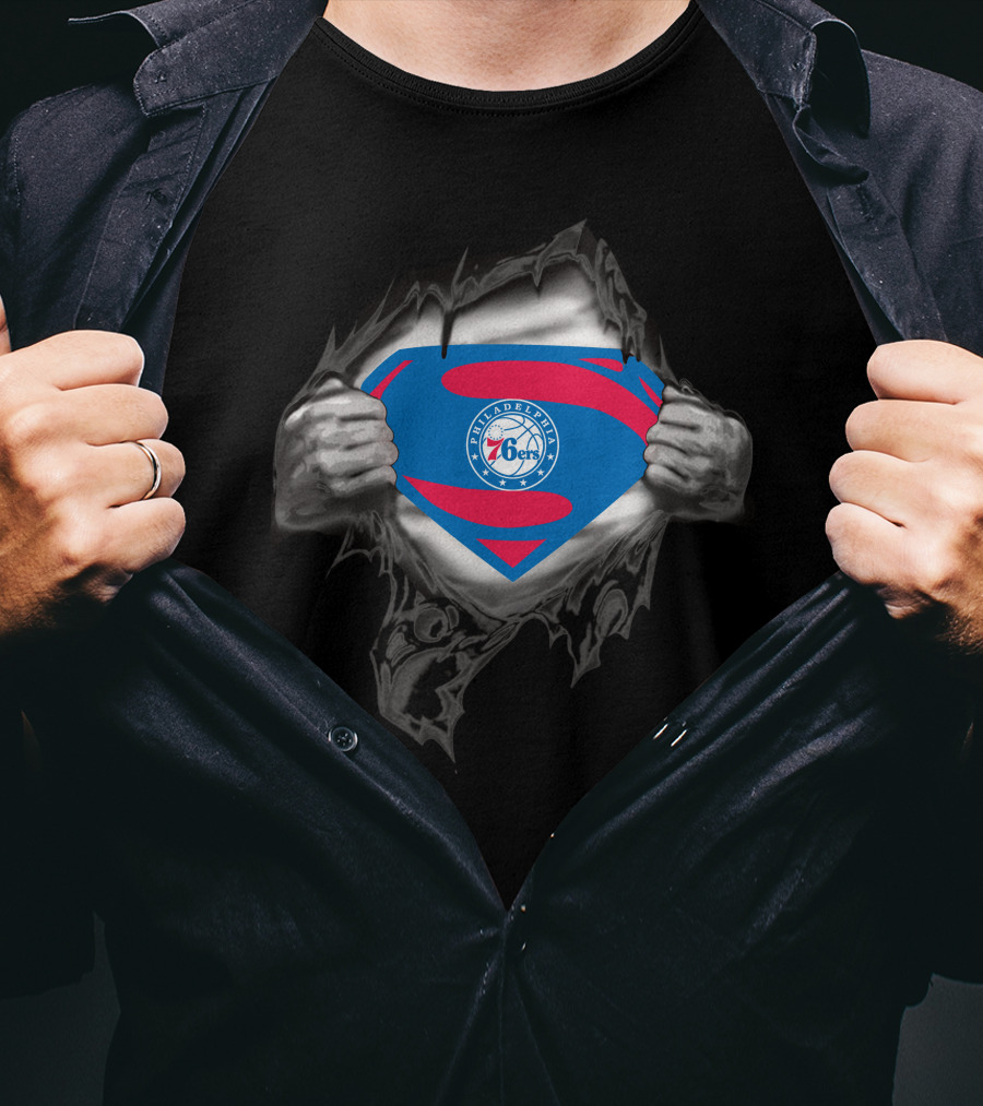 Philadelphia 76ers Superman Logo Reveal T-Shirt