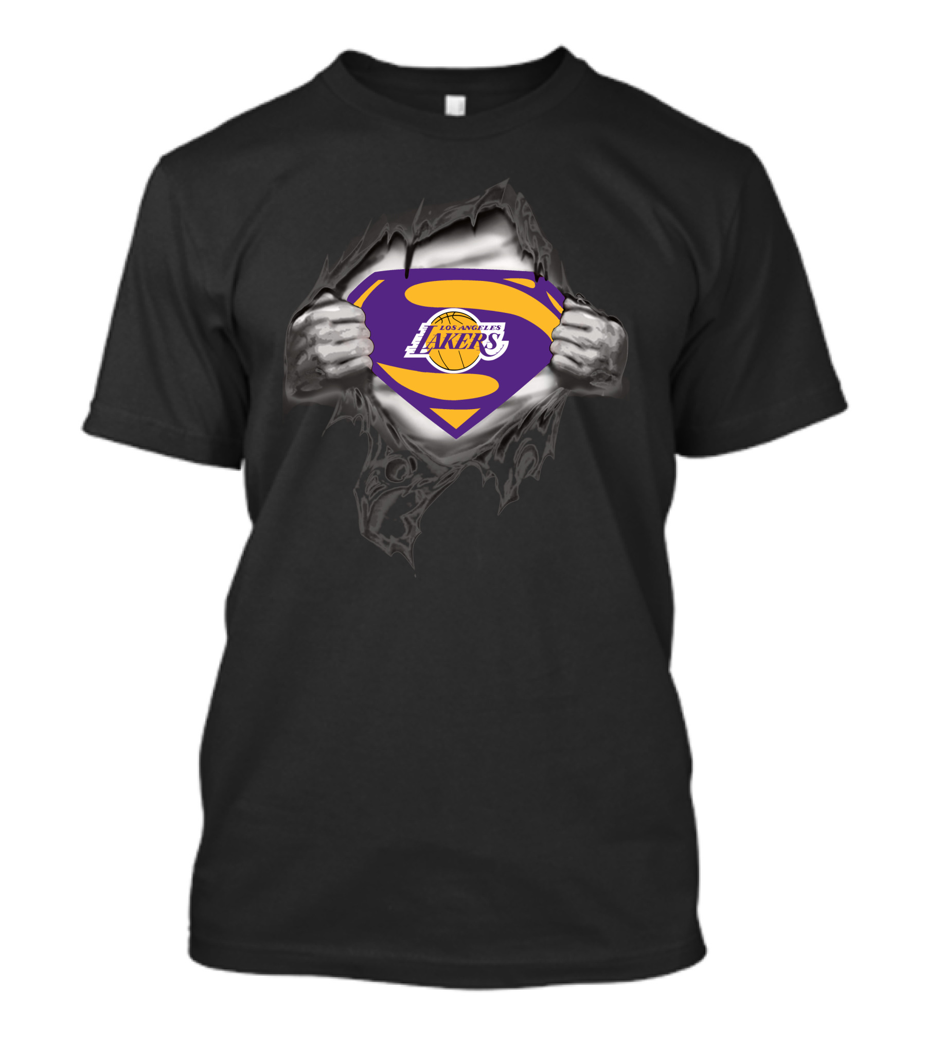Los Angeles Lakers Superman Logo Basketball Superhero T-Shirt