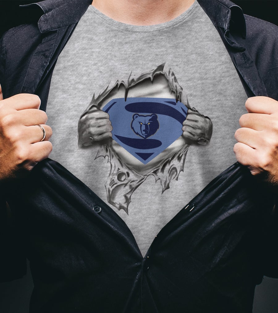 Memphis Grizzlies Superman Logo Sports Mashup T-Shirt