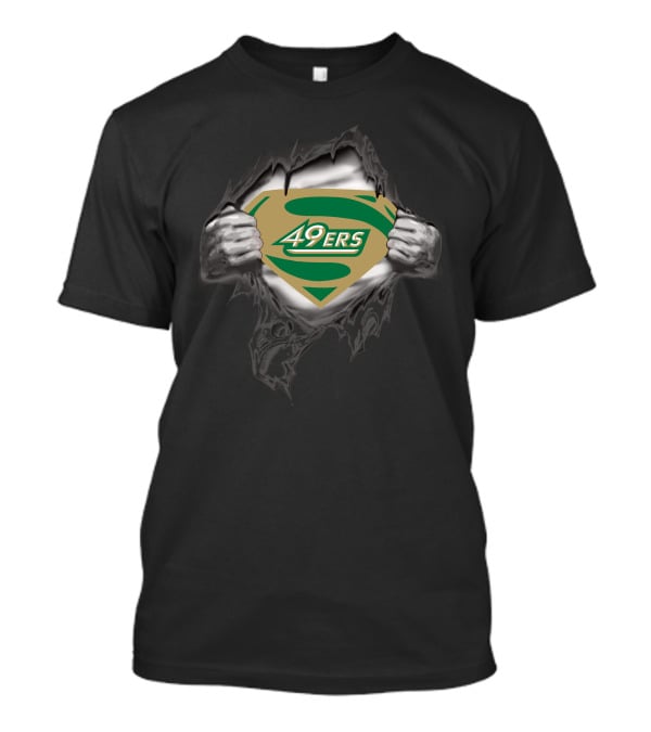 Charlotte 49ers Superman Logo Hulk Ripped Chest T-Shirt