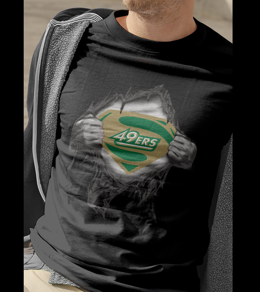 Charlotte 49ers Superman Logo Hulk Ripped Chest T-Shirt