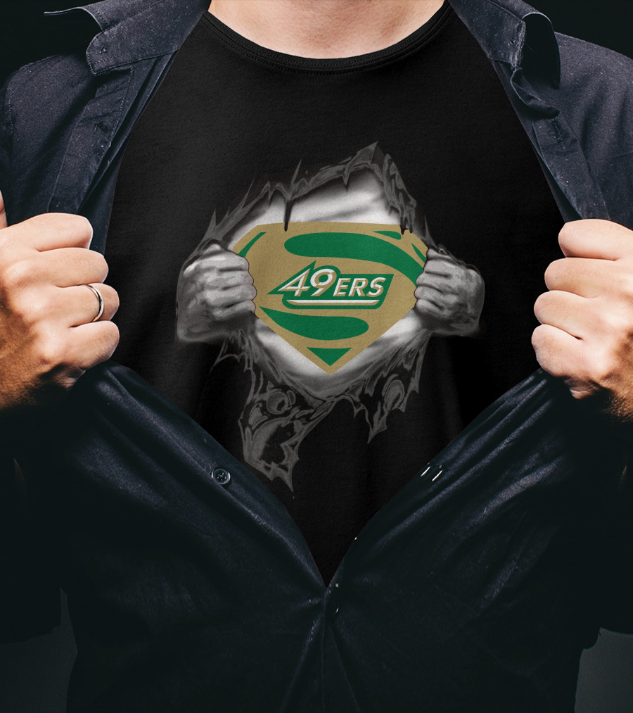 Charlotte 49ers Superman Logo Hulk Ripped Chest T-Shirt