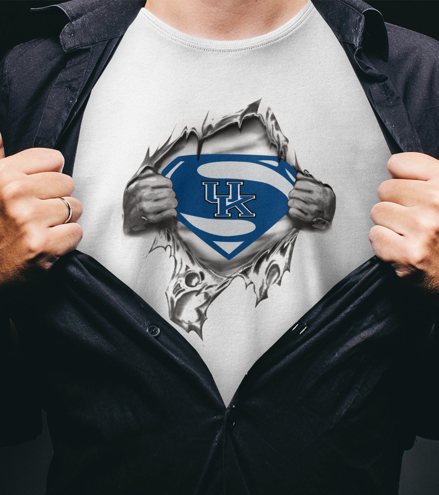 UK Superman Logo Kentucky Graphic Blue Shield T-Shirt