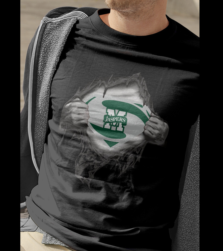 Manhattan Jaspers Superman Logo Breakthrough M Shield T-Shirt