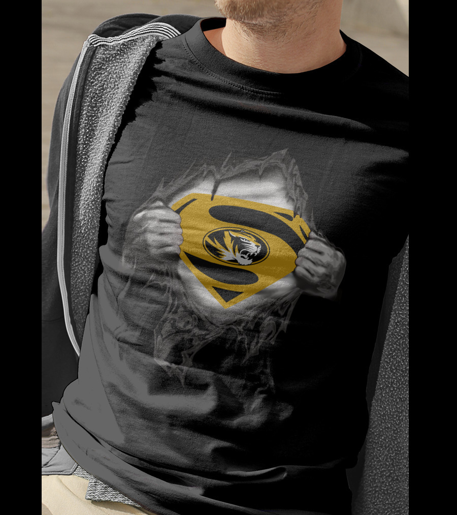 Missouri Tigers Superman Logo Emblem T-Shirt
