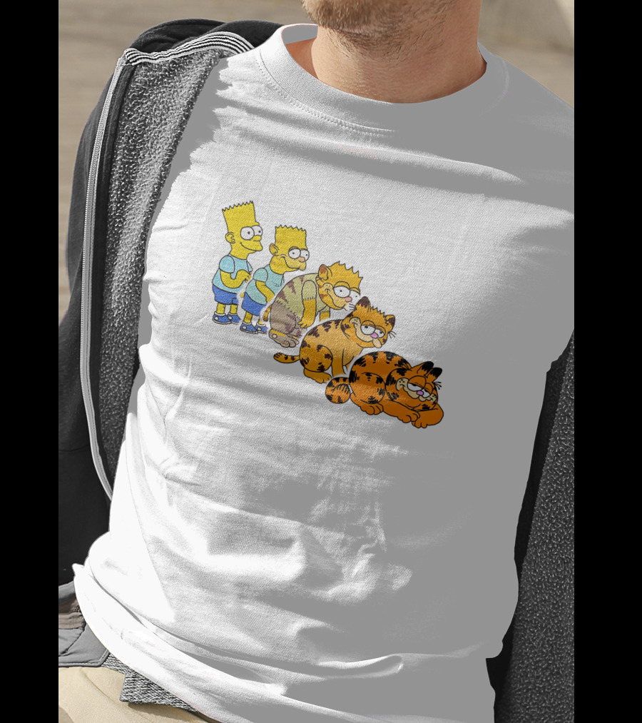 Bart Simpson Garfield Evolution Steps T-Shirt