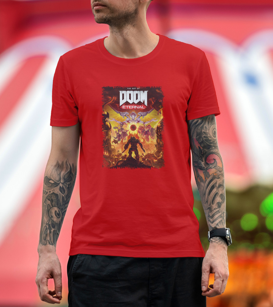 DOOM Eternal The Art Of Fiery Battle Imagery Iconic Elements T-Shirt