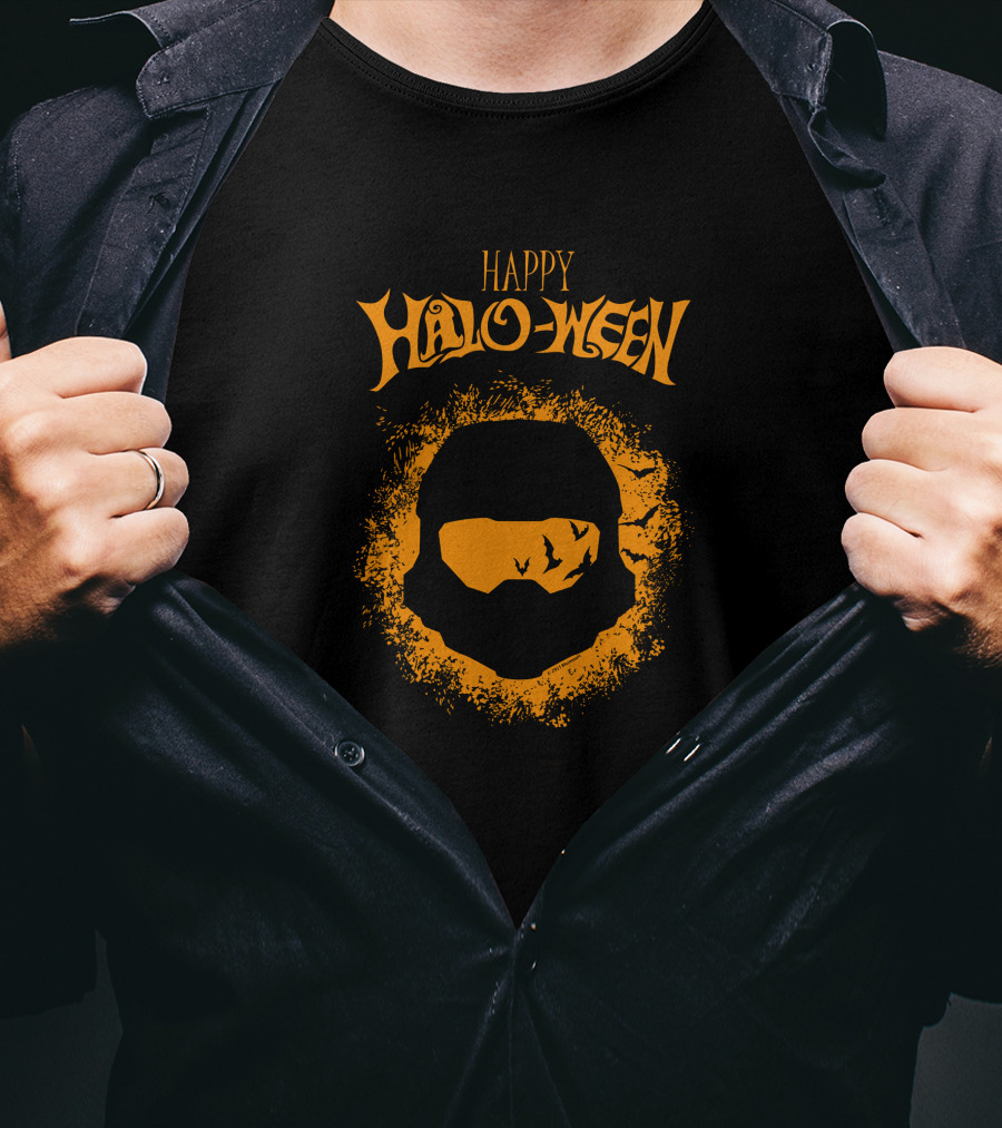 Halo Happy Halo-Ween Halloween Gaming Helmet T-Shirt