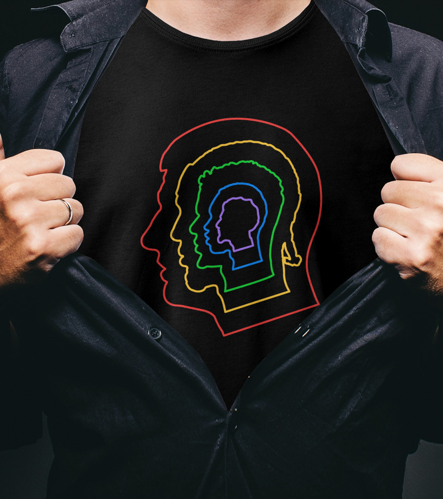 Idratherbelurking Core Five Rainbow Edition Neon Silhouette Layers T-Shirt