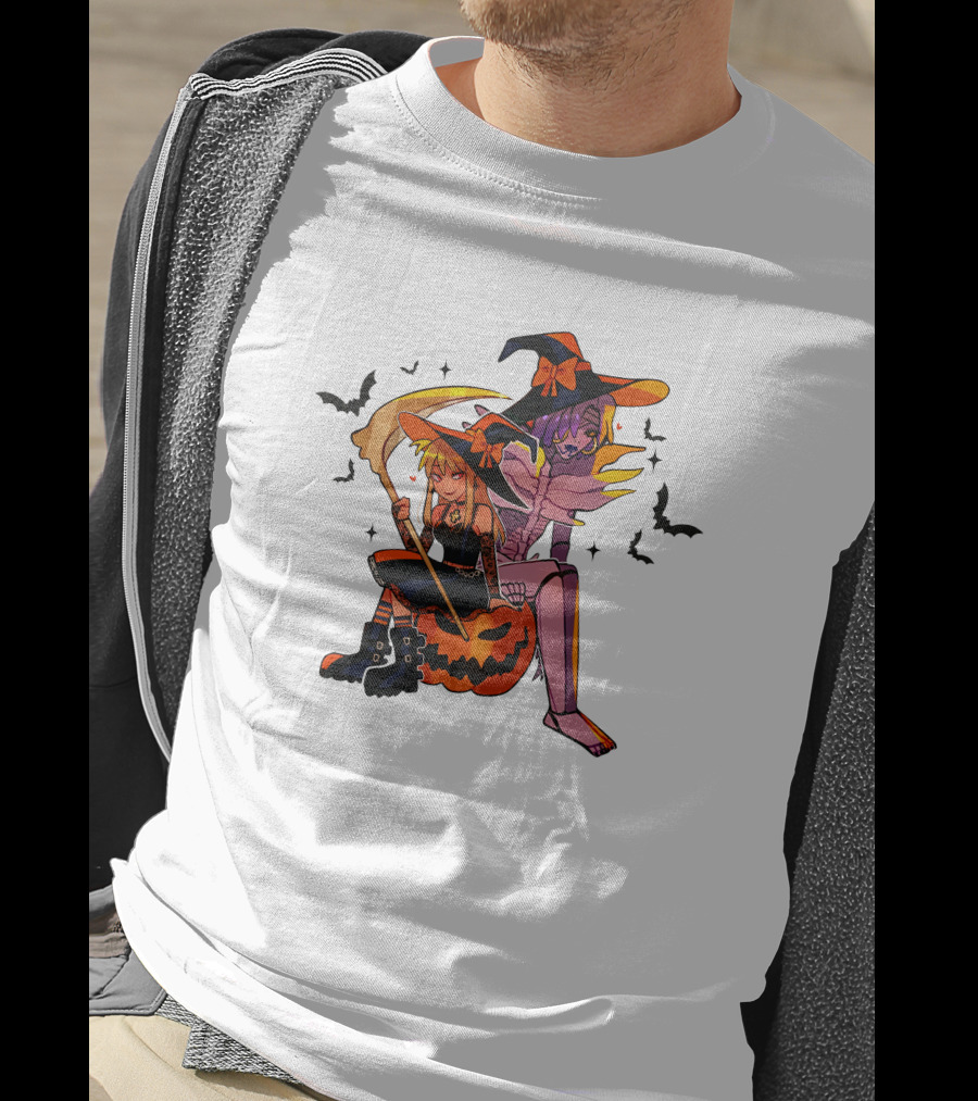 Huyandere Deathnote Halloween Gfs Witch Pumpkin Bats T-Shirt