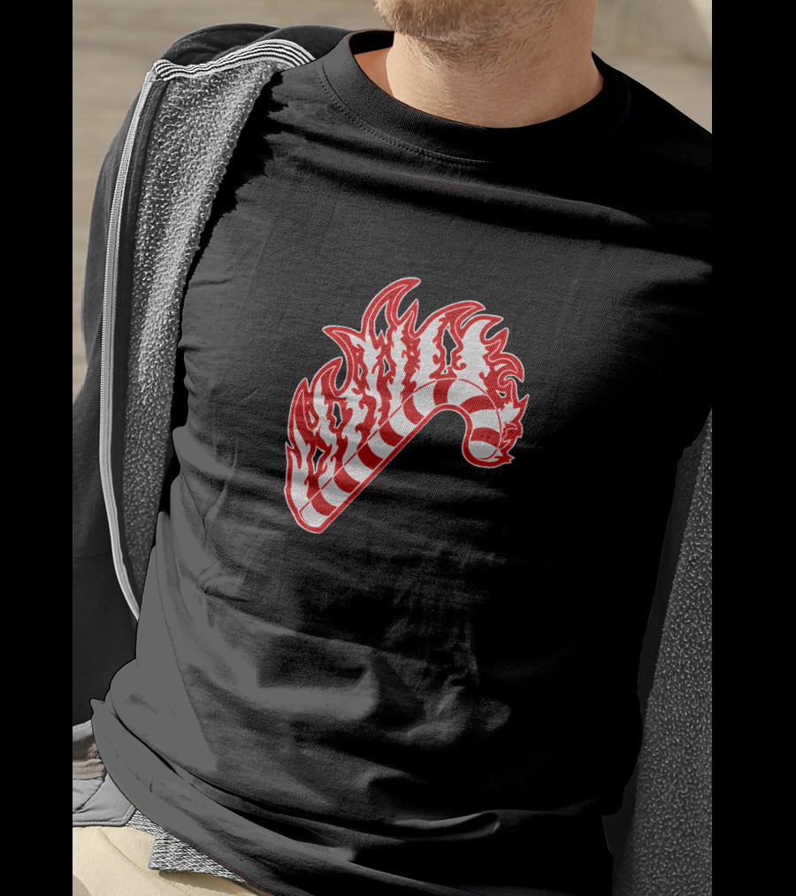 Sapnap Merch Holiday Candy Cane Flaming T-Shirt