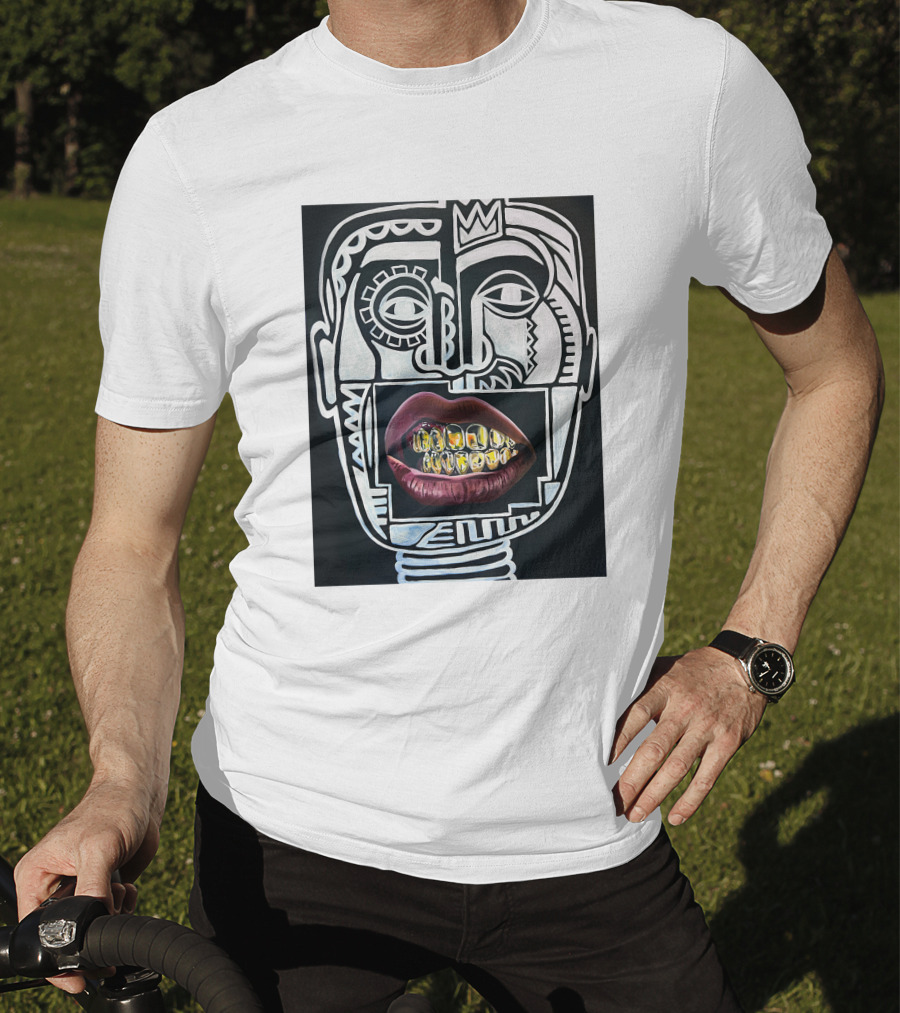 Dooga Culture Champion 2.0 Abstract Face Crown And Gold Teeth T-Shirt