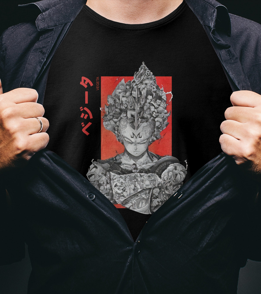 Vegeta Majin Form L2 Champion Collage T-Shirt