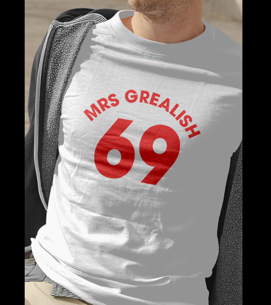 MRS GREALISH 69 Red Bold Arch Text T-Shirt