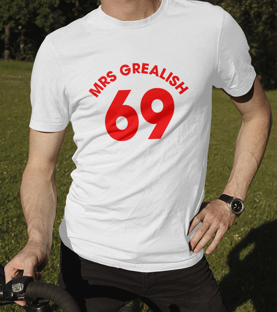 MRS GREALISH 69 Red Bold Arch Text T-Shirt