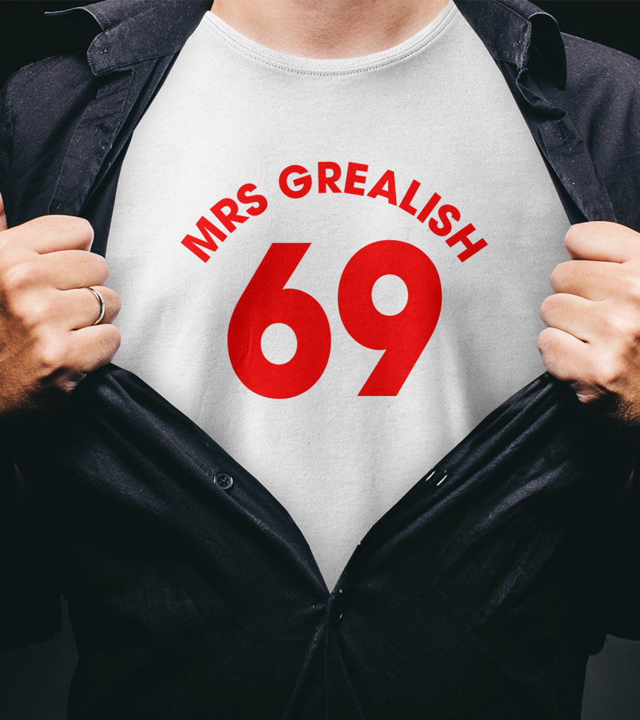MRS GREALISH 69 Red Bold Arch Text T-Shirt