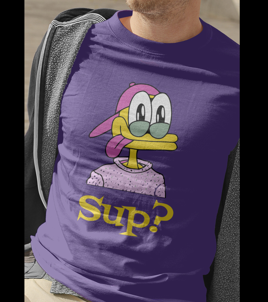 Nft Sup Ducks Purple Background Retro Cartoon T-Shirt
