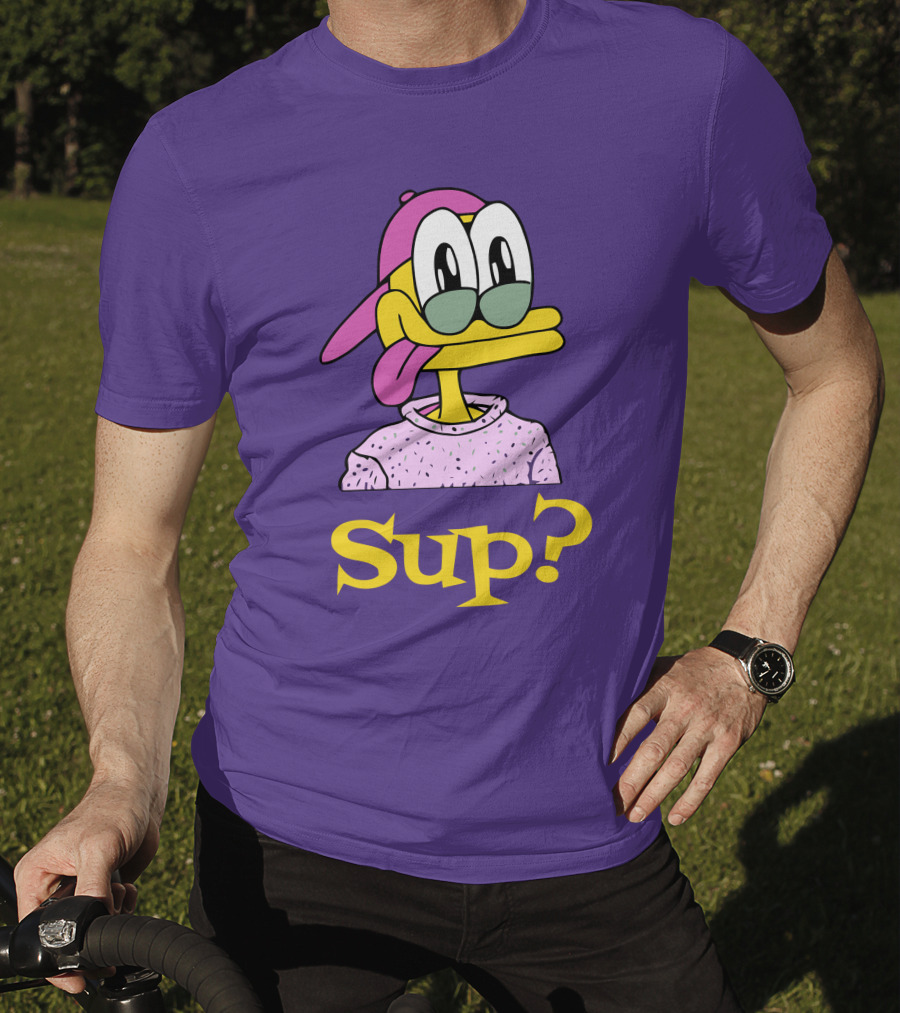 Nft Sup Ducks Purple Background Retro Cartoon T-Shirt