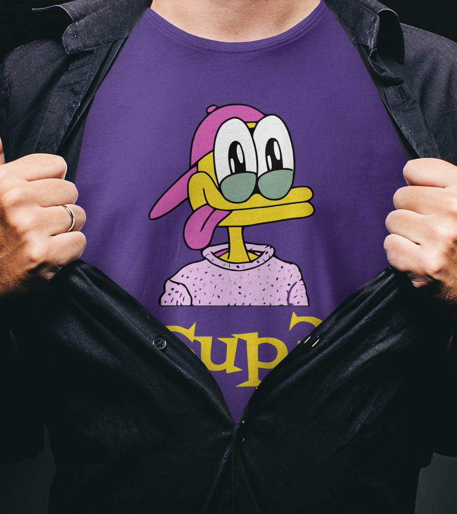 Nft Sup Ducks Purple Background Retro Cartoon T-Shirt