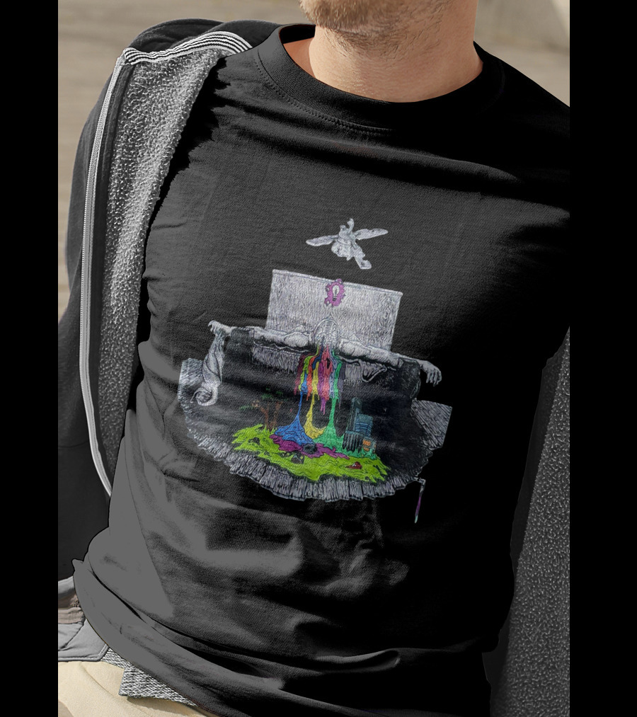 For His Birthday Self Titled Psychedelic Colorful Melting Figure And Surreal Landscape T-Shirt