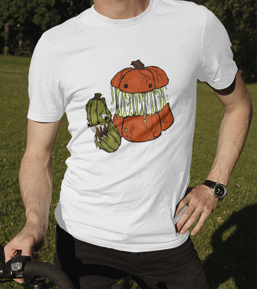 Megan Garner Spooky Art Drop Oh My Gourd Pumpkin Creature T-Shirt