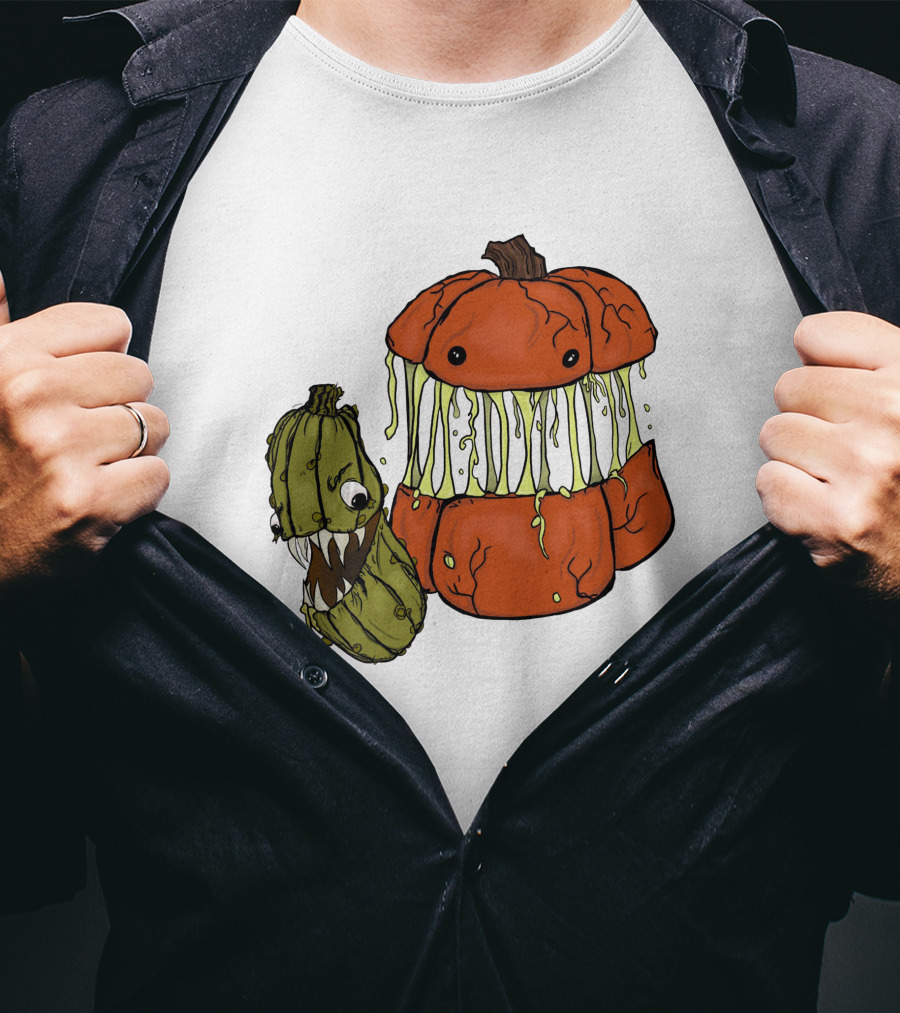 Megan Garner Spooky Art Drop Oh My Gourd Pumpkin Creature T-Shirt