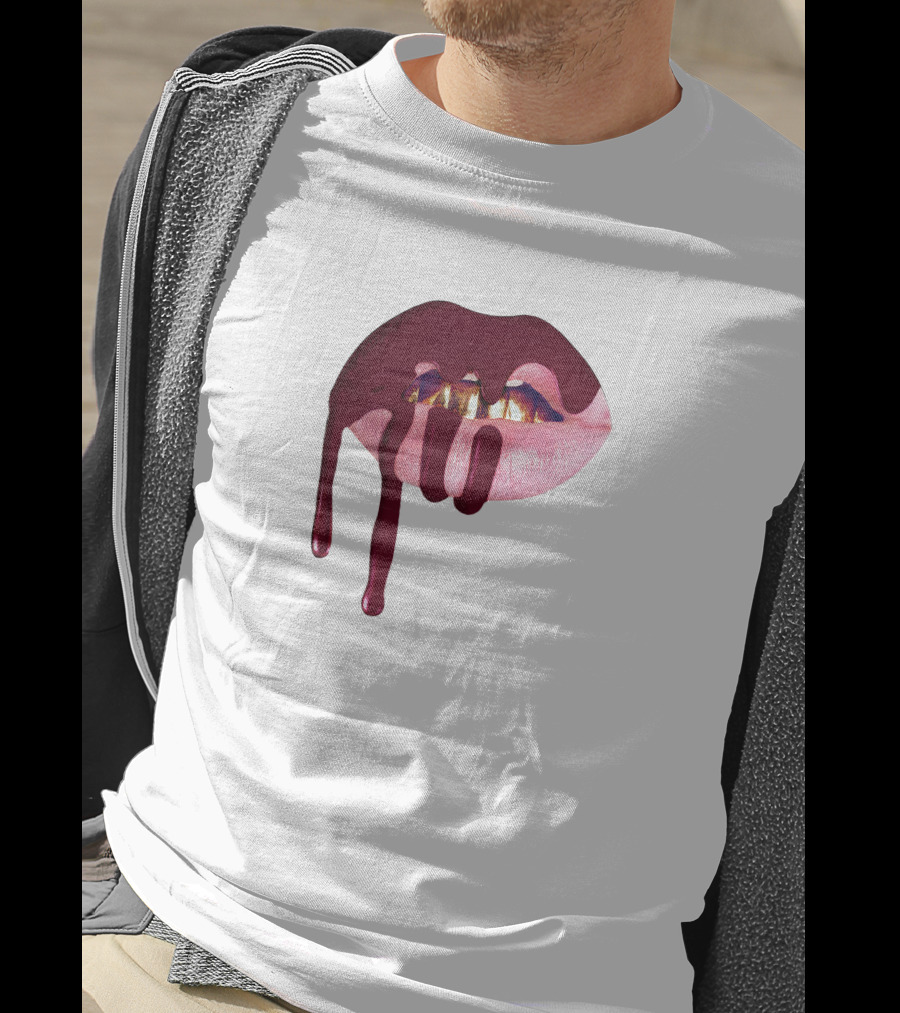 Kylie Jenner Halloween Lips Cosmetics Dripping T-Shirt