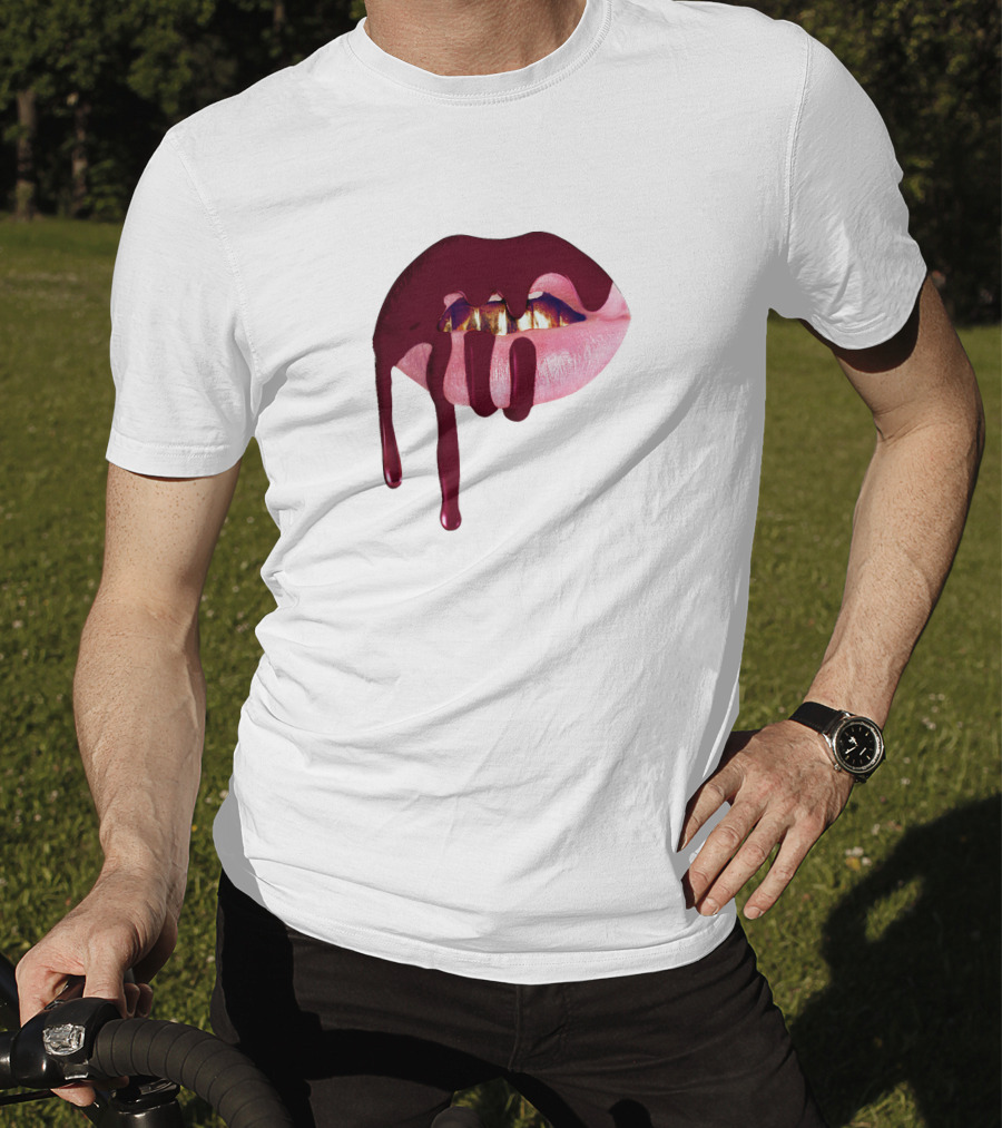 Kylie Jenner Halloween Lips Cosmetics Dripping T-Shirt