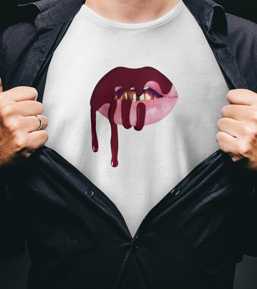 Kylie Jenner Halloween Lips Cosmetics Dripping T-Shirt