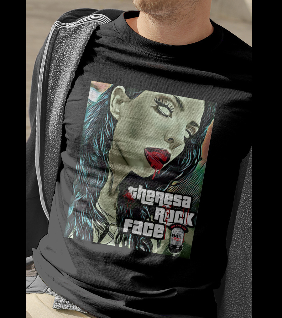 Theresa Rock Face Zombie Face 94.3 Radio Halloween Ram T-Shirt