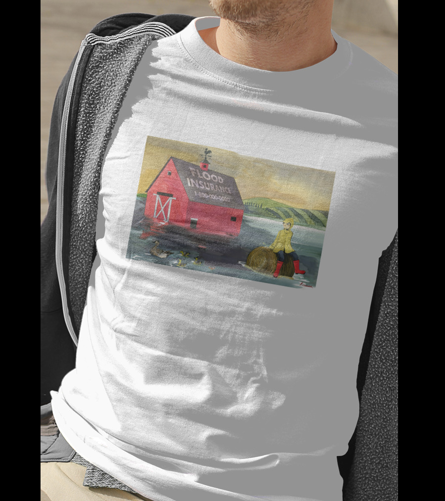 Trisha Krauss Hurricane Ida Flooded Her Maplewood Flood Insurance Barn Ducks Haystack T-Shirt
