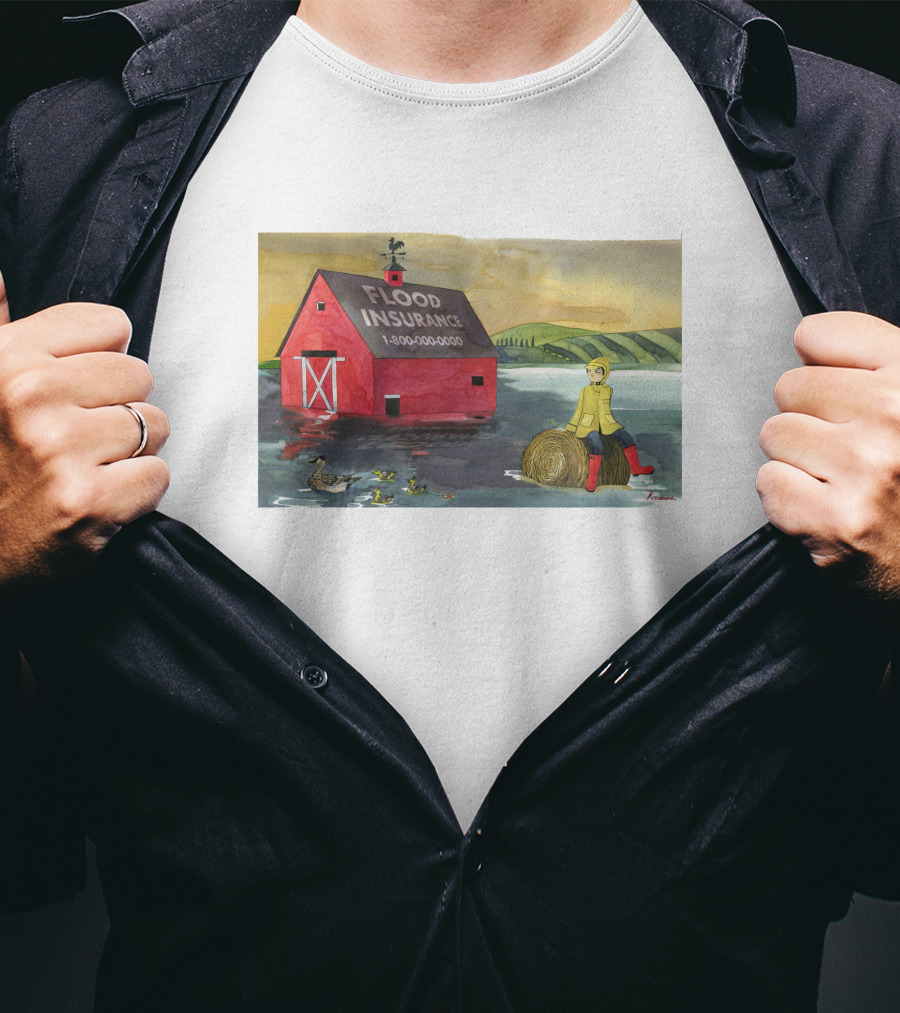 Trisha Krauss Hurricane Ida Flooded Her Maplewood Flood Insurance Barn Ducks Haystack T-Shirt