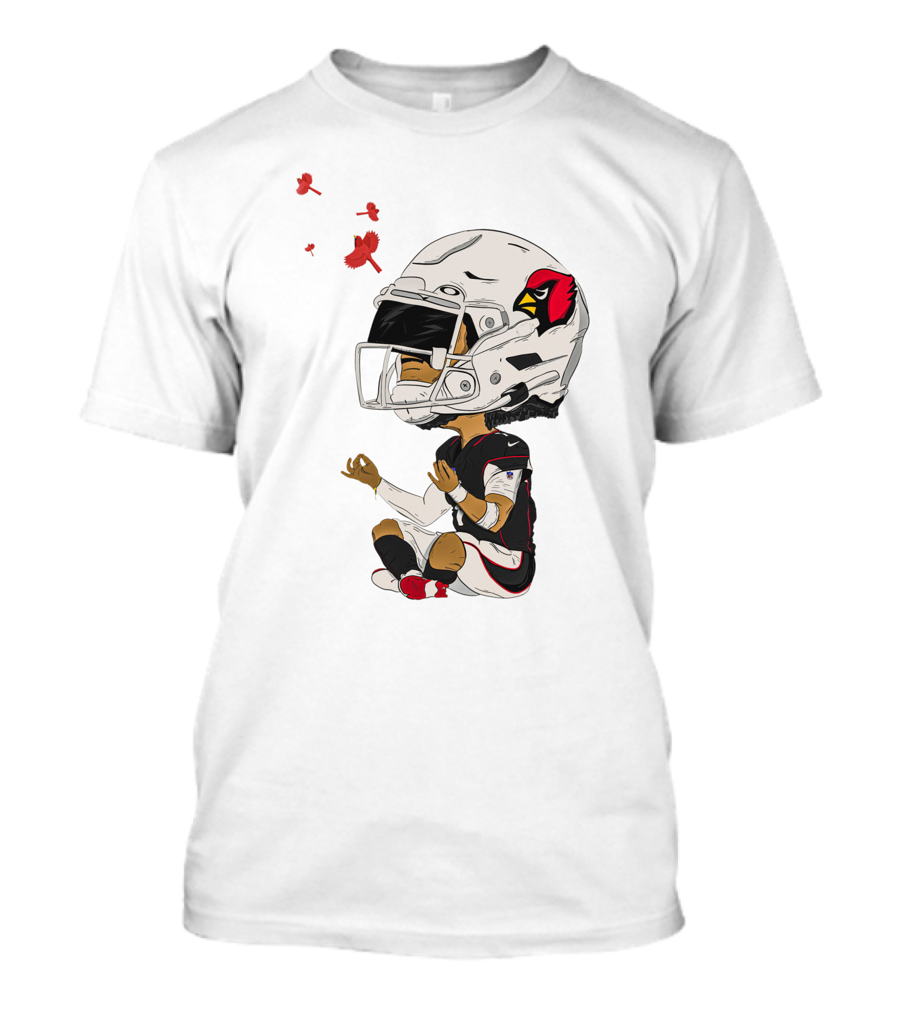 Arizona Cardinals Kyler Murray Meditative Pose With Cardinal Birds T-Shirt