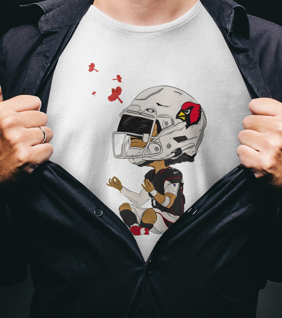 Arizona Cardinals Kyler Murray Meditative Pose With Cardinal Birds T-Shirt