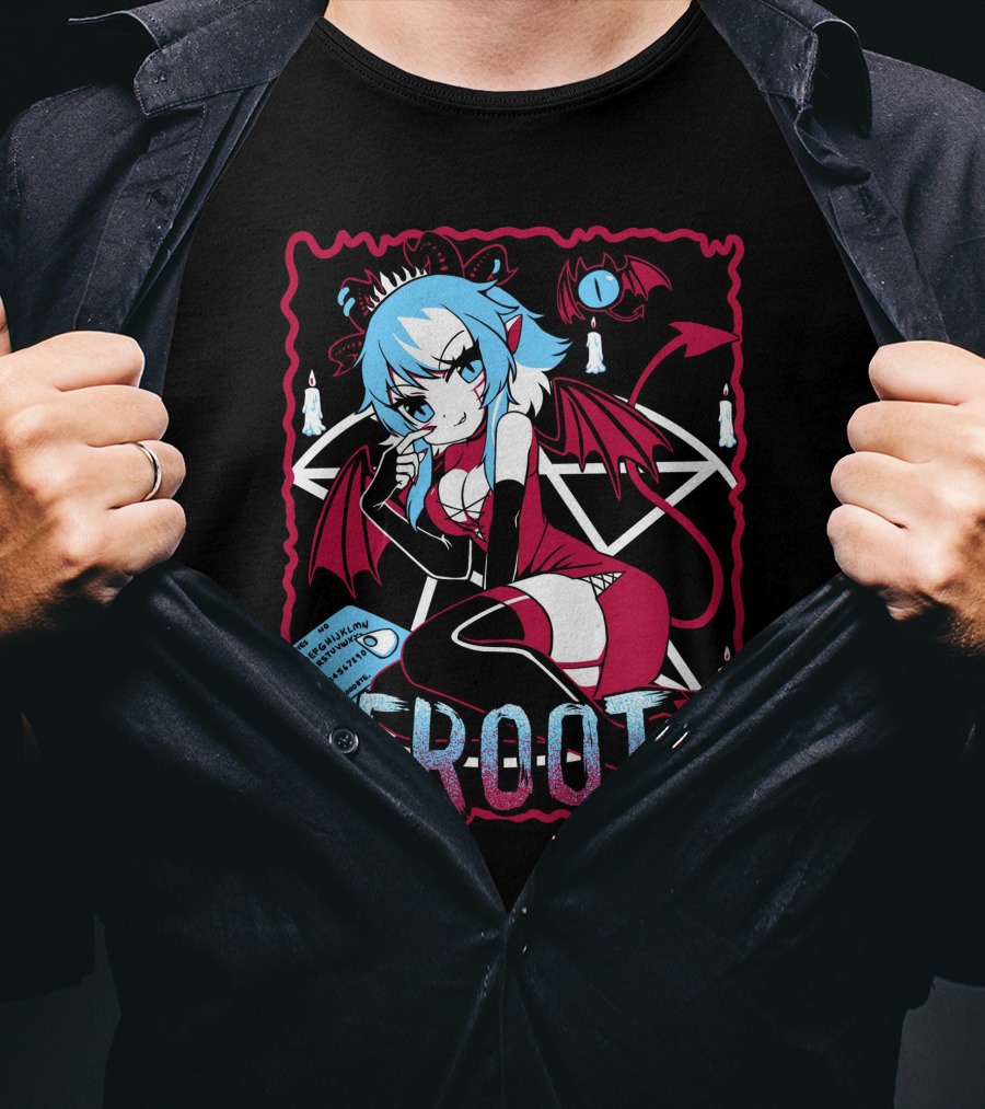 Froot Vtuber Halloween With Pentagram And Demonic Wings T-Shirt