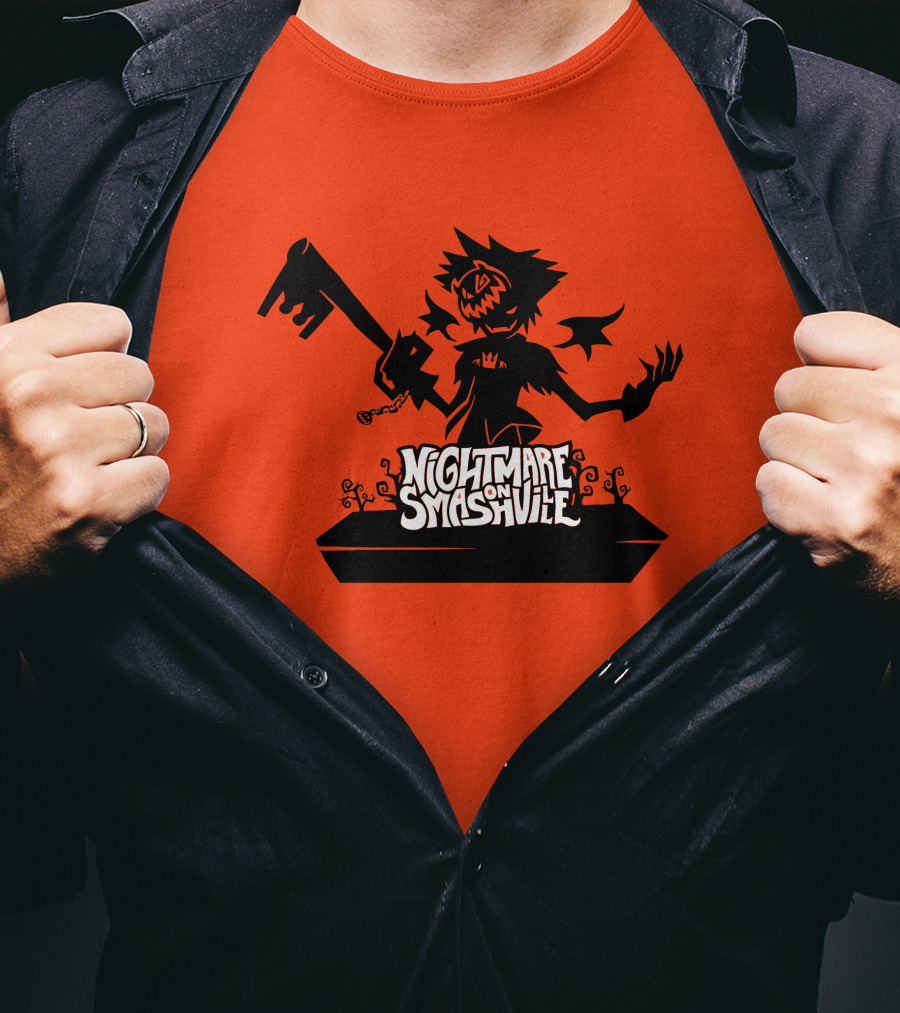 Nightmare On Smashville Halloween Scarecrow Image T-Shirt