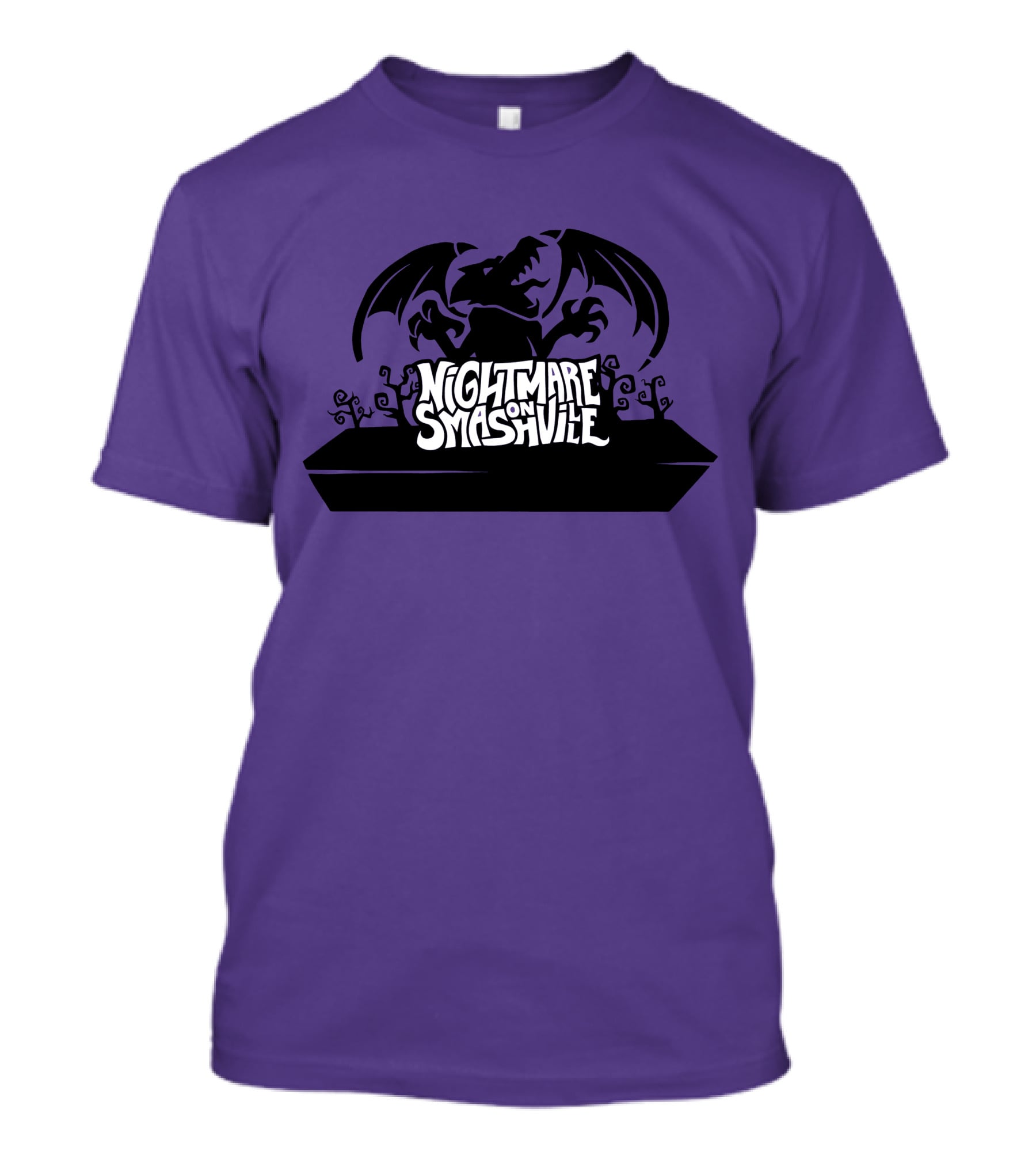 Nightmare On Smashville Purple Design Featuring Dragon And Tiny Syd Halloween T-Shirt