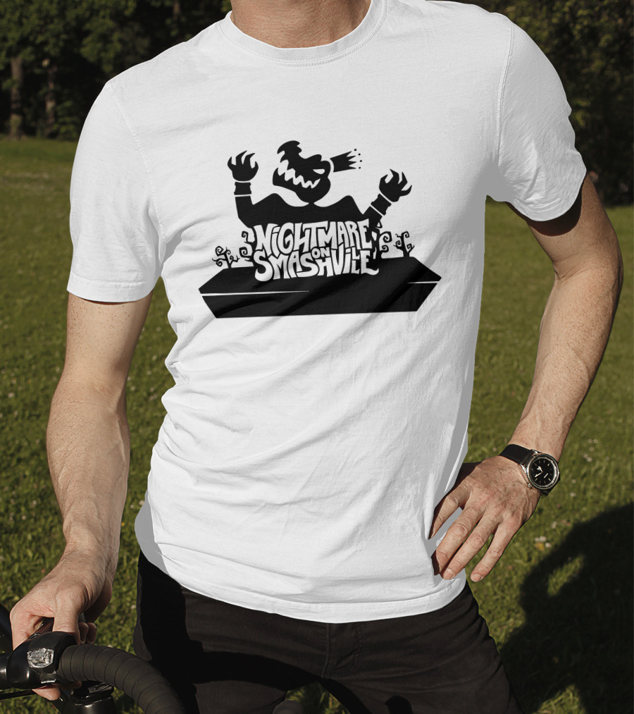 King Crocodile Nightmare On Smashville Halloween Monster Silhouette Spooky T-Shirt