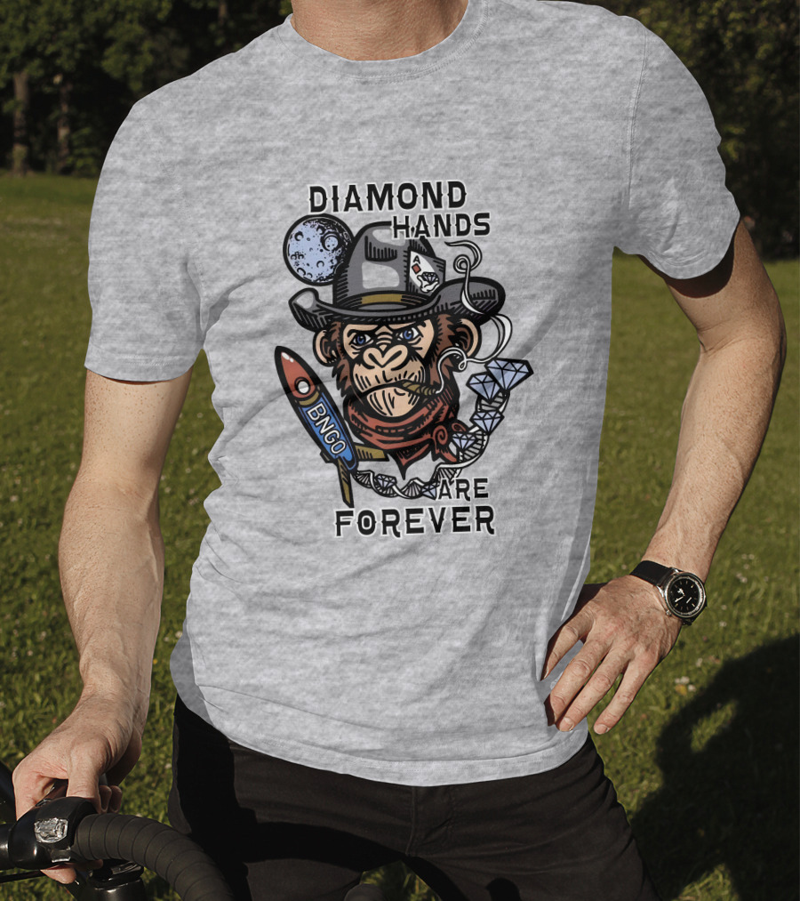Diamond Hands Are Forever Bngo Ape Cowboy Space Rocket T-Shirt