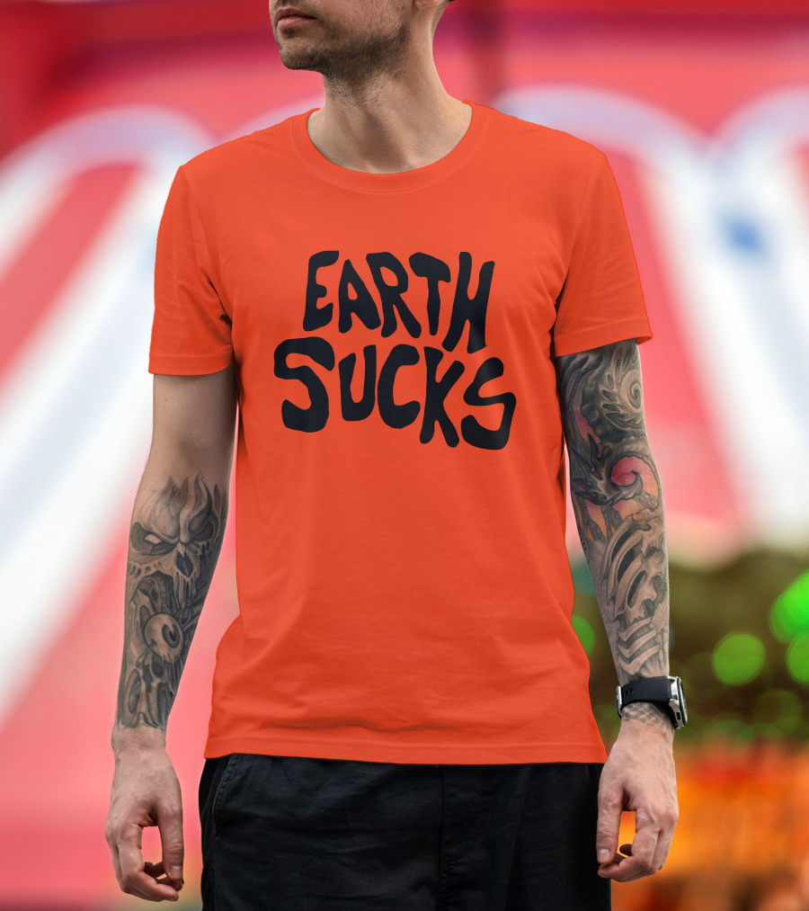 Kea Earth Sucks Earth Sucks Black Text T-Shirt